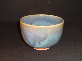 Sky indigo-blue tea bowl